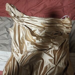 Gold Galina Signature Plus Sized Formal Dress